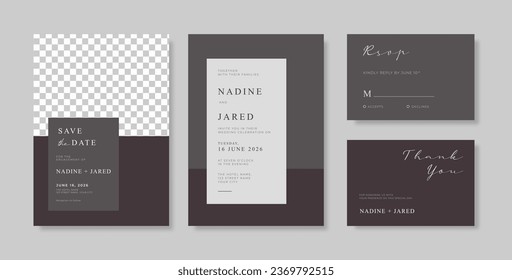 Beautiful wedding invitation template with flower watercolor