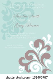 Beautiful wedding invitation. Vector illustration