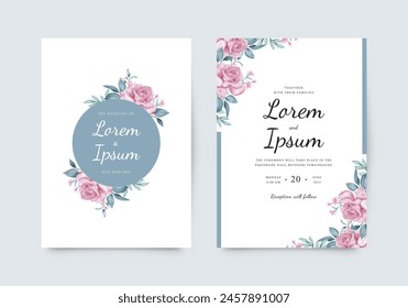 Beautiful wedding invitation with watercolor floral