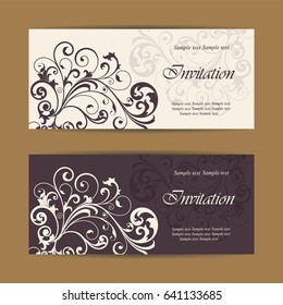 Beautiful wedding invitations with vintage floral elements.