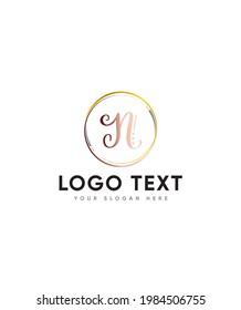 A beautiful and well balanced characters and  flowing handwritten letter type N  logo template , Vector logo for business and company identity 