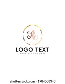 Caracteres hermosos y bien equilibrados y letra manuscrita tipo A plantilla de logotipo, logotipo vector para identidad empresarial y de empresa 