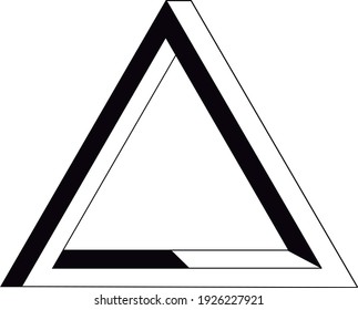 Beautiful well designed triangle logo in black and white. Minimalist logo illustration. Sophisticated minimal 3D shaped triangle symbol