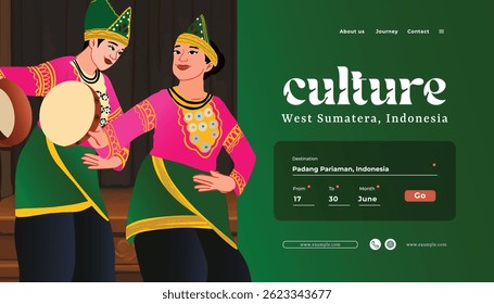 Hermosa ilustración sombreada de la célula de bailarín de Sumatra Occidental