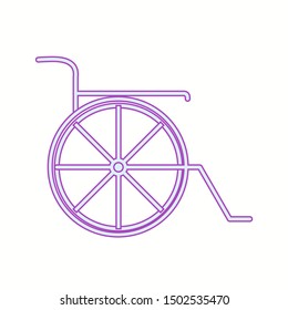 Beautiful wheel chair vector line icon
