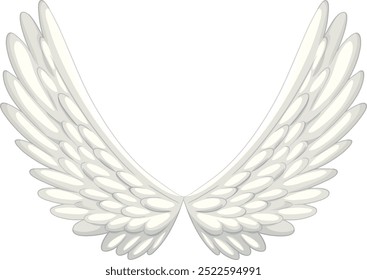 Beautiful white angel wings in vector format