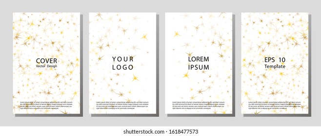 Beautiful white background with sparkles and stars. Elegant  background with snowflakes and place for text. Vector background.