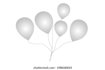 Beautiful White Balloons Pattern Vector