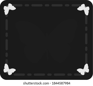 Beautiful white butterfly around black vintage background photo