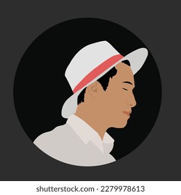 Beautiful white Cap Head shot Avatar vector illustration. This is an editable and printable high quality vector eps file.