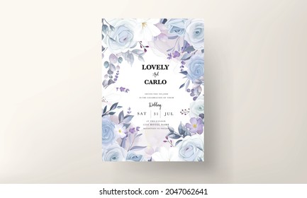 beautiful white Christmas floral wedding card template