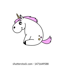 Beautiful white cute vector unicorn