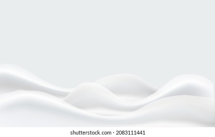 Bellas olas de tela blanca, suave foco, usadas para los fondos. Fondo de tela blanca
