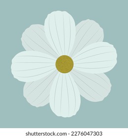 A beautiful white flower vector artwork
