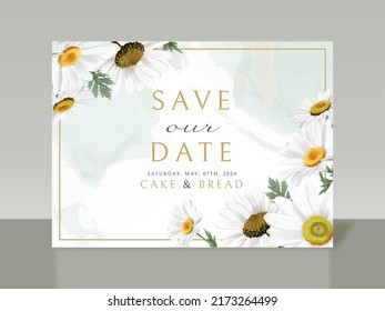 Beautiful white flower wedding invitation card set