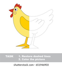 Beautiful White Hen. Dot to dot educational game for kids.