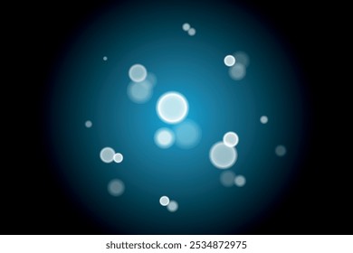 Beautiful white light effect on dark blue background, glare, beautiful diffused light, bokeh effect