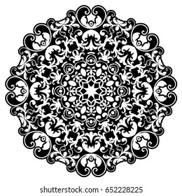 Beautiful white mandala. Mandala vector rainbow background. Ethnic round ornament. EPS 10.