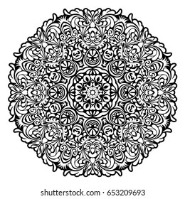 Beautiful white mandala. Mandala vector rainbow background. Ethnic round ornament. EPS 10.