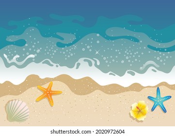 Beautiful White Sand Beach vector 