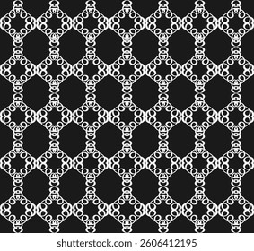 Beautiful white seamless abstract pattern on black background