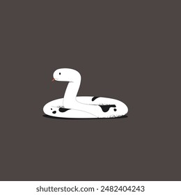 A beautiful white snake vector art 