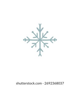 A beautiful white snowflake for winter design. Christmas and New Year's theme. Frozen crystal snowflake silhouettes, pattern.