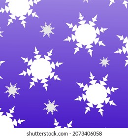 Beautiful, white snowflakes on a blue background. Christmas vector pattern