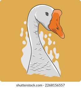 hermoso diseño vectorial de cisne blanco