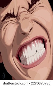 beautiful white teeth drawing print art