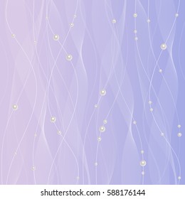 Beautiful white tulle with pearls on violet background