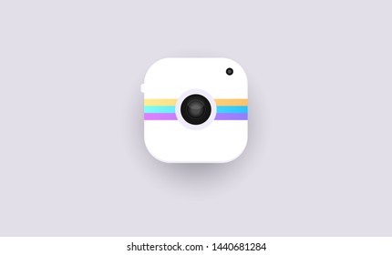 Beautiful  white vector retro camera