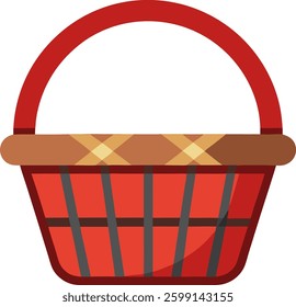   Beautiful wicker basket vector illustration 