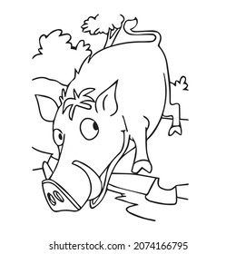 beautiful Wild Boar line art images,outline drawing,vector art and illustrations art 
