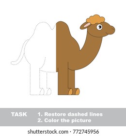 Beautiful Wild Camel. Dot to dot educational game for kids.