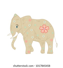 beautiful wild elephant vector isolated object. elephent cartoon