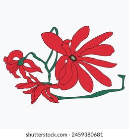 Beautiful wild flower drawn close-up. Vector illustration can be used as decoration.