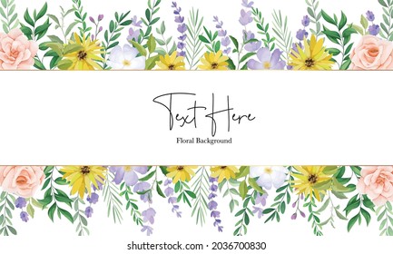 bello fondo floral de flores silvestres con tinta alcohólica