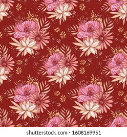 Beautiful wild flowers Pattern Design Great for summer surface pattern design and Products like packaging, scrapbook, wallpaper Gift wrap etc.
