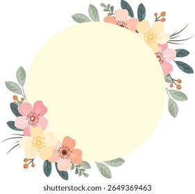 Beautiful Wildflower Frame for Wedding Invitation