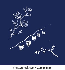 Hermosas flores silvestres para los patrones de tela. Elementos de diseño de invitaciones con el colorido y hermoso tema de las flores silvestres.