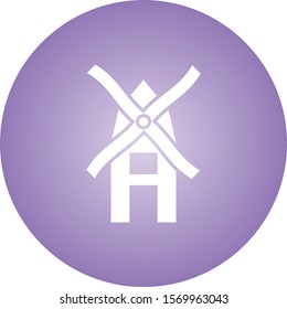 Beautiful Windmill Glyph Vector Icon