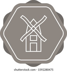 Beautiful Windmill Line Vector Icon