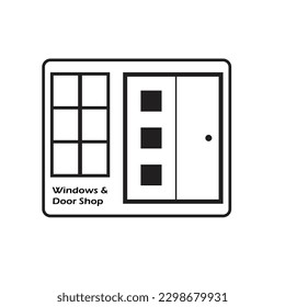 Hermoso diseño de logotipo de puerta de ventana para múltiples usos 