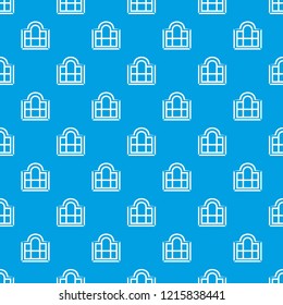 Beautiful window frame pattern vector seamless blue repeat for any use
