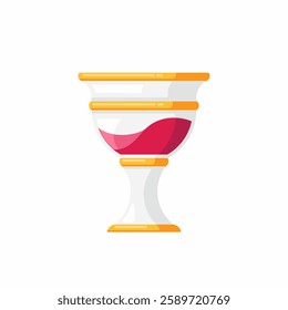 Beautiful wine glass vector.flat design illustration 