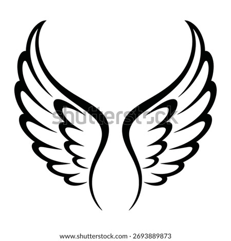 Beautiful wing design, notable for its intricate and bold silhouette style.