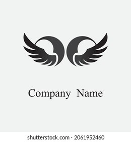 hermoso logo de ala con precisión, diseño abstracto, para que la empresa se desarrolle rápida o rápidamente.