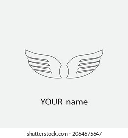 hermoso logo de ala con precisión, diseño abstracto, para que la empresa se desarrolle rápida o rápidamente.