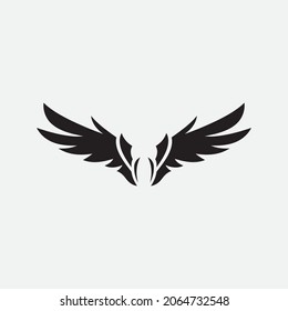 hermoso logo de ala con precisión, diseño abstracto, para que la empresa se desarrolle rápida o rápidamente.